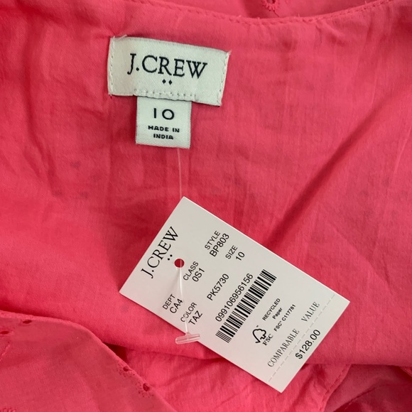 NWT J.Crew Factory Ruffle Sleeve Eyelet Tiered Midi Dress 10 - Picture 6 of 6